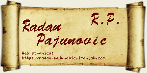 Radan Pajunović vizit kartica